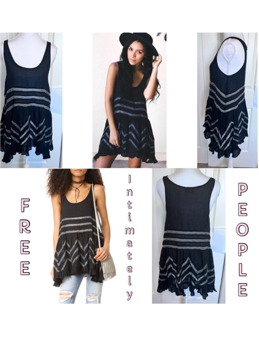 Intimately FREE PEOPLE Voile & Lace Trapeze Tank or Dress XS